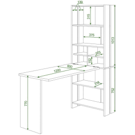 Письменный стол СТЛ-ОВХ +С120Прям без тумбы НБЕ