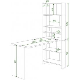 Письменный стол СТЛ-ОВХ +С120Прям без тумбы В