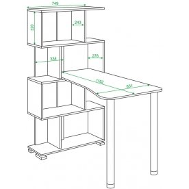 Письменный стол СЛ-5-4СТ-2+БД+БЯ ВКВВ