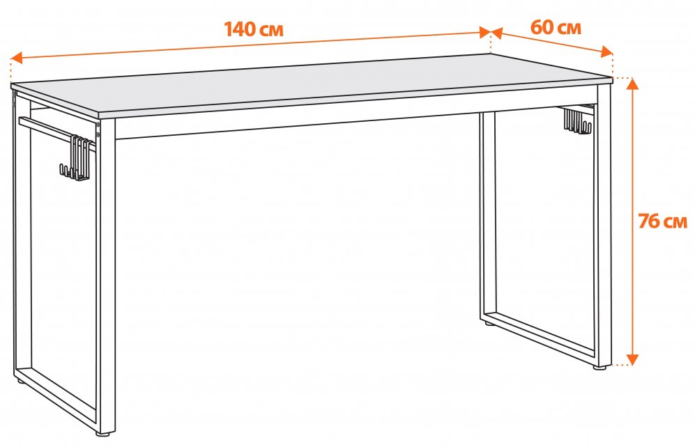 Письменный стол Wd-14/Вд-14 burnt/обгоревшее дерево