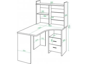 Компьютерный стол с надстройкой 100х120
