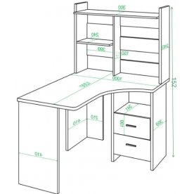 Компьютерный стол с надстройкой 100х120