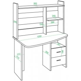Компьютерный стол с надстройкой 120х60