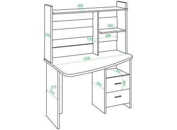 Компьютерный стол с надстройкой 120х60