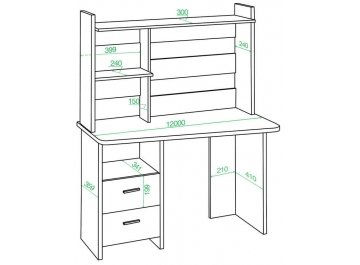 Компьютерный стол с надстройкой 120х60