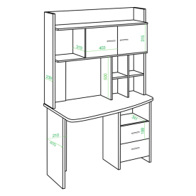 Письменный стол СКЛ-Крл 120