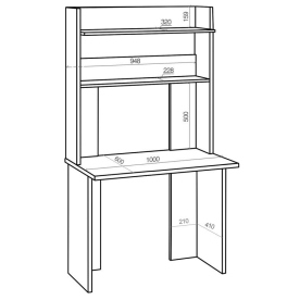 Письменный стол СКЛ-Прям100+НКЛХ-100 ШК