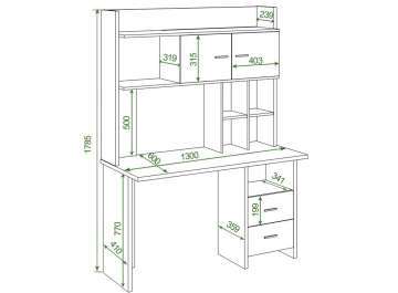 Письменный стол СКЛ-Прям130