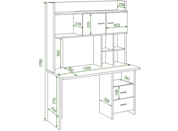 Письменный стол СКЛ-Прям130