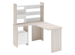 Письменный стол Беланта-Угл130+НКЛ-120 КБЕ левый Карамаль / белый