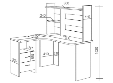 Письменный стол СКЛ-Угл130+НКЛ-130 БЕК