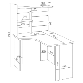 Письменный стол СКЛ-Угл120+НКЛ-100 БЕН ЛЕВ