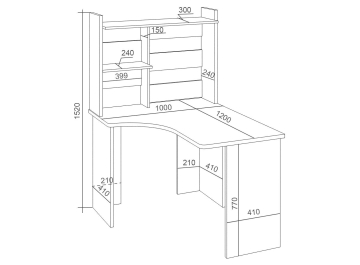 Письменный стол СКЛ-Угл120+НКЛ-100 К ПРАВ
