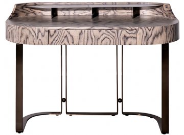 Стол-консоль Банч черно-бежевый / бронза