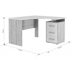 Письменный стол Лайт К4 белый / белый