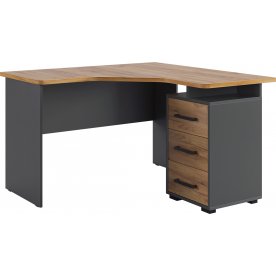 Письменный стол Лайт К4 графит / дуб крафт золотой