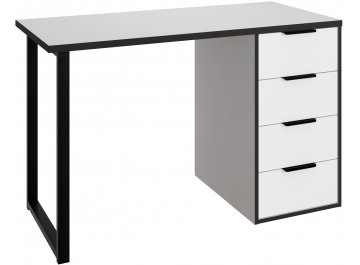 Письменный стол Офис черная кромка / белый структурный