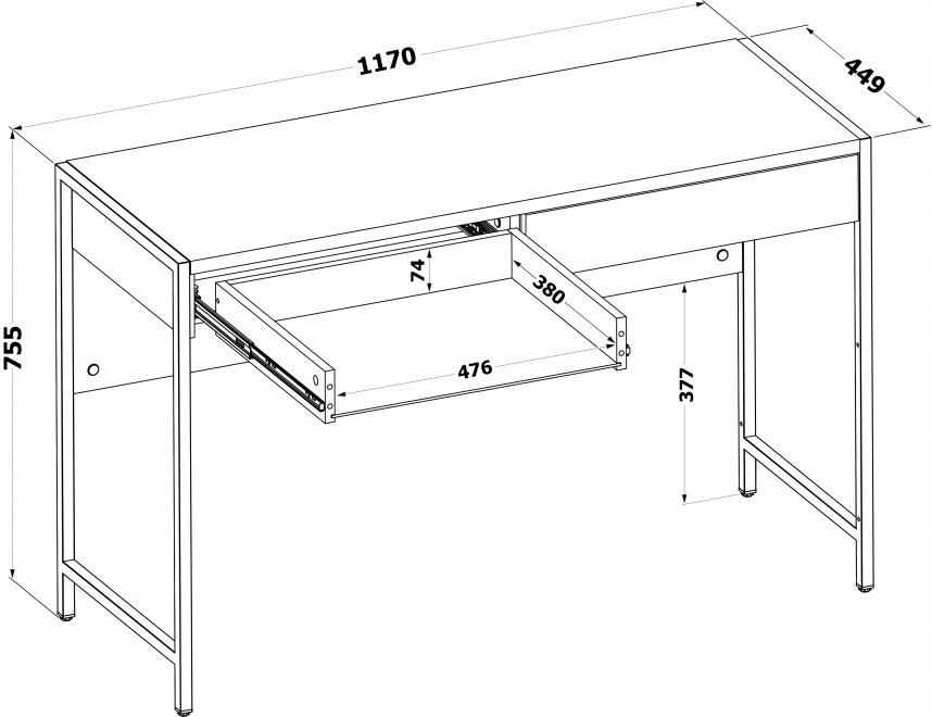 СПМ-402 Стол письменный Бетон