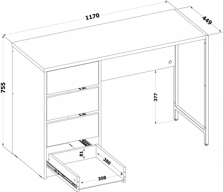 СПМ-405 Стол письменный Белый