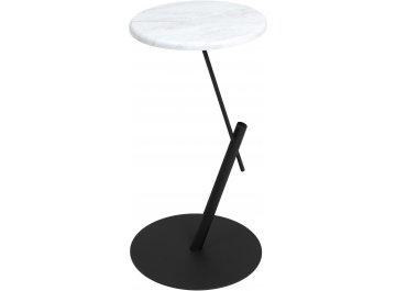 Приставной столик МеталлАрт М015 круглый белый / черный