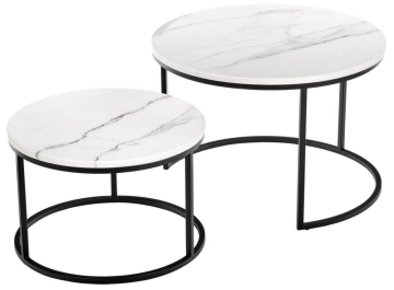 Комплект столиков Tango белый мрамор / черный
