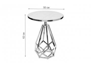 Журнальный столик 2KF111037-S мраморная столешница / серебро