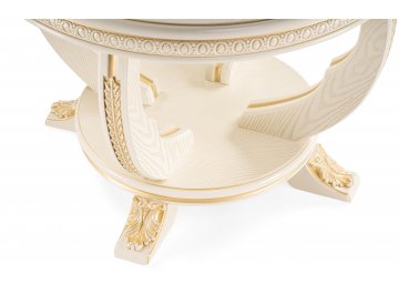 Журнальный столик Луис круглый слоновая кость / золото