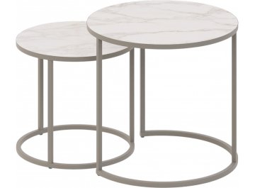 Журнальный столик Верона белый глянец / титан