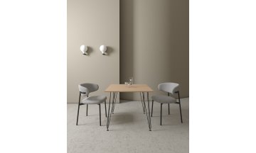 Стол деревянный обеденный DELTA белый/черный