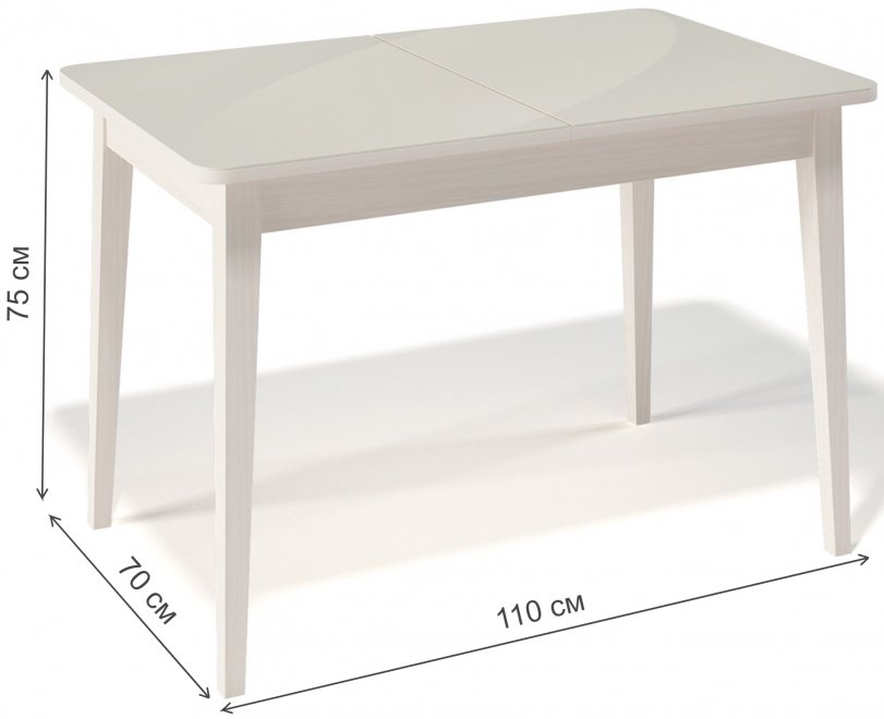 Деревянный стол 1100M крем / крем сатин