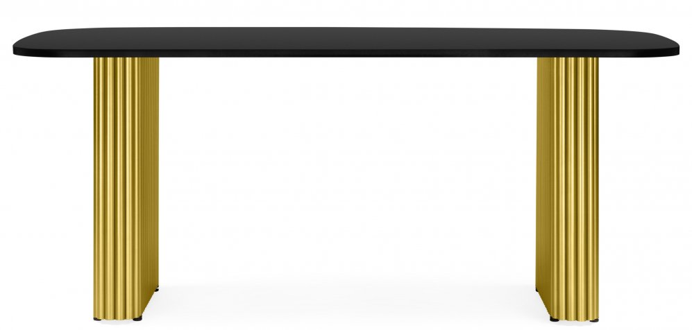 Деревянный стол Бавария B 180 х 90 черная пленка шагрень / золото