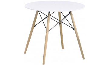 Деревянный стол Dolli белый d100