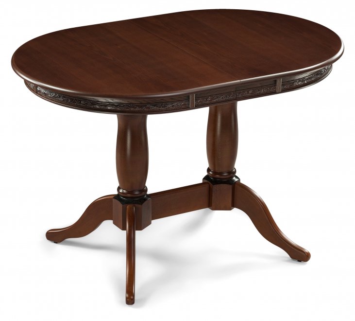 Деревянный стол Кантри 120 овальный орех / коричневая патина