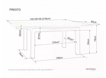 Деревянный стол Presto 140-218/80