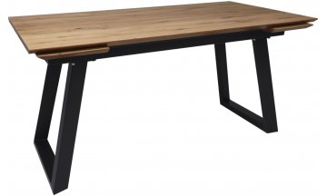Деревянный обеденный стол Сангай дуб натуральный / черный