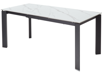 Раздвижной стол Сorner 120 sintered stone matt white marble / black