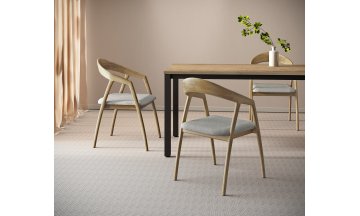 Деревянный обеденный стол LANCH teakwood/черный