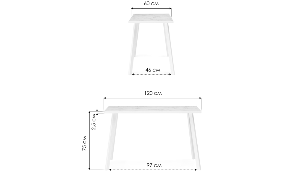 Стол Тринити Лофт 120 25 мм черный матовый / дуб делано светлый