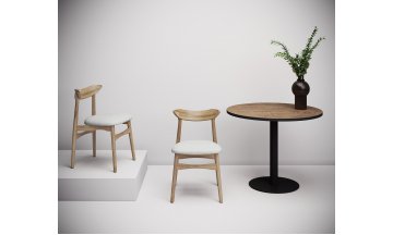 Деревянный обеденный стол RADIUS белый/черный