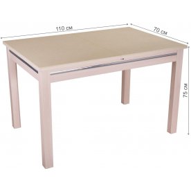 Стол Бета КМ молочный дуб / камень 06 / ножка 08 молочный дуб