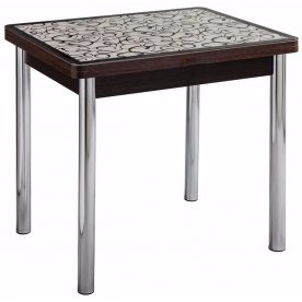 Стол Чинзано М-2 ст2, кремовый с узором венге / венге, ножка из МДФ 07