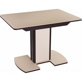 Стол кухонный Альфа ПР КМ венге / столешница камень 06 / ножка 05 венге / крем