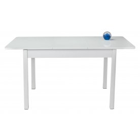 Стол Lionel-1 белый / белое стекло / вкладка стекло