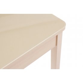 Стол Lionel-2 дуб молочный / кремовое стекло / вкладка стекло