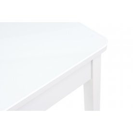 Стол Lionel-4 белый / белое стекло / вкладка стекло