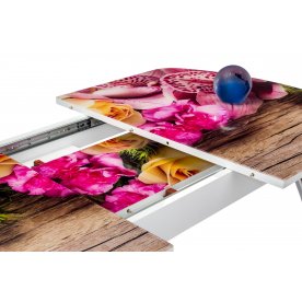 Стол Monro-2 белый / стекло фото 1 / вкладка стекло