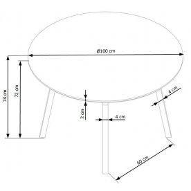 Деревянный стол Balrog Okragly 100/74