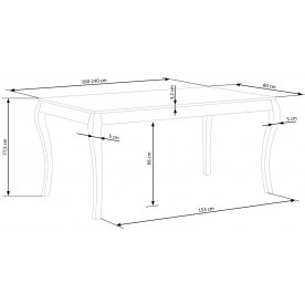 Деревянный стол Windsor 160-240/90/76