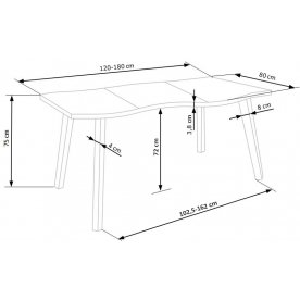 Деревянный стол Dickson 120-180/80/75