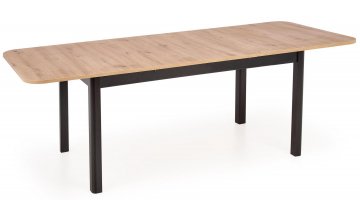 Стол деревянный обеденный Флора 160-228/90/78 дуб артизан / черный